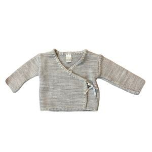 Knit Infant Wrap Cardigan Kimono Sweater Gray 3 months